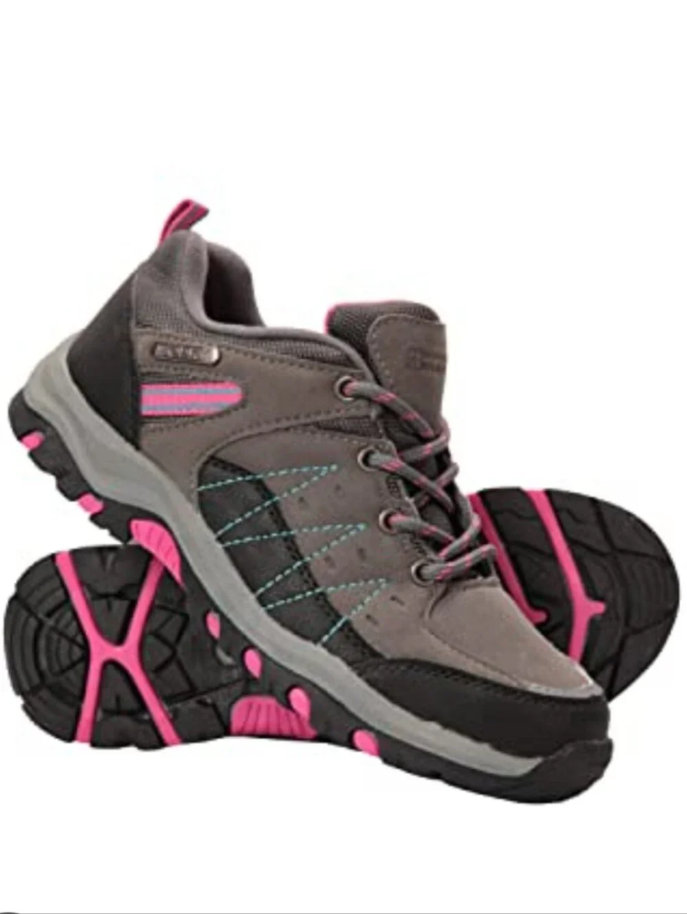 Mountain Warehouse Kids Girls Stampede Waterproof Hiking Shoes Grey Pink US Sz 2